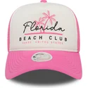 cepur-izliekta-truckeris-roza-snapback-a-frame-foam-front-no-florida-beach-club-no-new-era