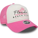 cepur-izliekta-truckeris-roza-snapback-a-frame-foam-front-no-florida-beach-club-no-new-era
