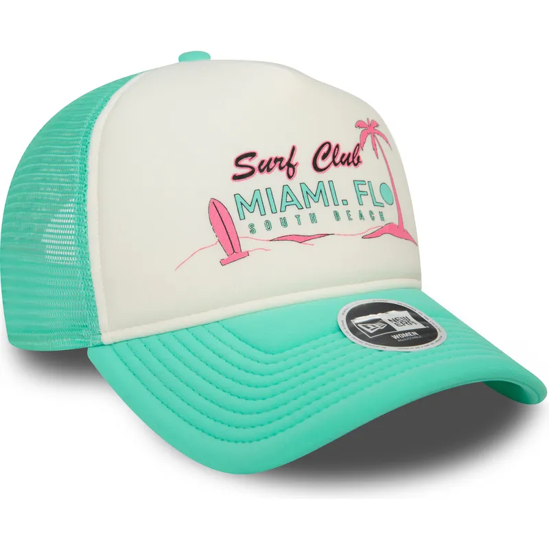 cepur-izliekta-truckeris-zals-snapback-a-frame-foam-front-no-miami-surf-club-florida-no-new-era