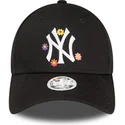 cepur-izliekta-melns-regulejams-9forty-flower-no-new-york-yankees-mlb-no-new-era