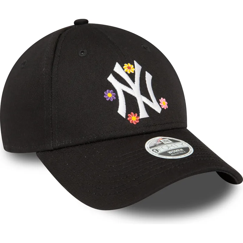 cepur-izliekta-melns-regulejams-9forty-flower-no-new-york-yankees-mlb-no-new-era