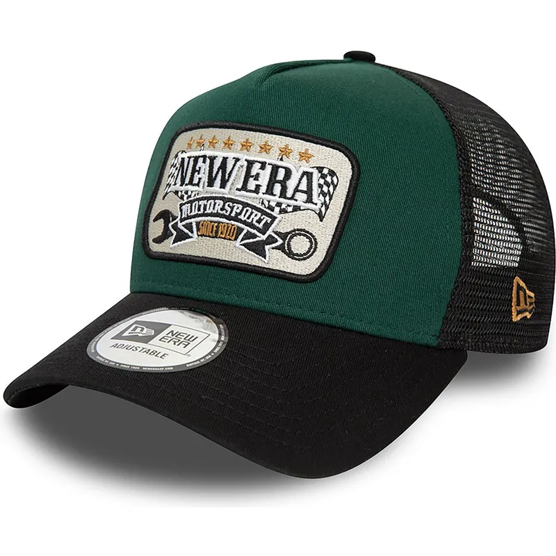 cepur-izliekta-truckeris-zals-snapback-a-frame-patch-motorsport-no-new-era