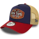 cepur-izliekta-truckeris-daudzkrasains-snapback-a-frame-patch-new-york-no-new-era
