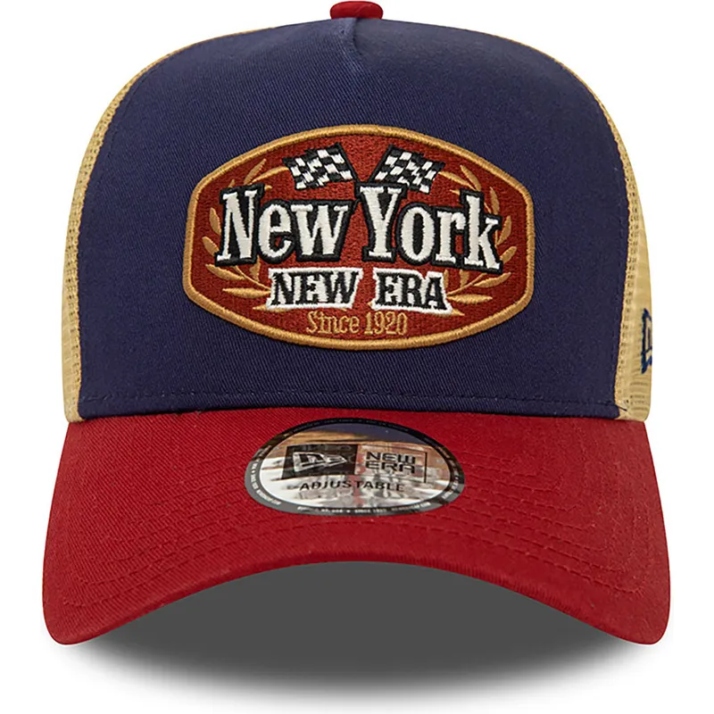 cepur-izliekta-truckeris-daudzkrasains-snapback-a-frame-patch-new-york-no-new-era