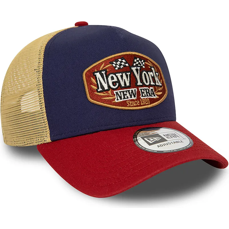 cepur-izliekta-truckeris-daudzkrasains-snapback-a-frame-patch-new-york-no-new-era