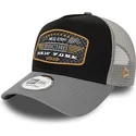 cepur-izliekta-truckeris-melns-snapback-a-frame-patch-new-york-racing-no-new-era
