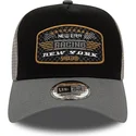 cepur-izliekta-truckeris-melns-snapback-a-frame-patch-new-york-racing-no-new-era