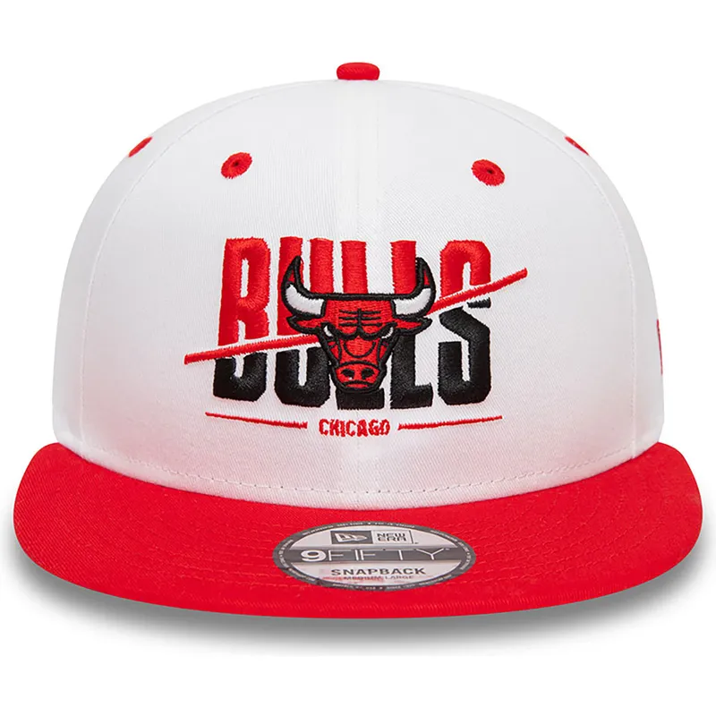 cepur-plakana-sarkans-snapback-9fifty-white-crown-no-chicago-bulls-nba-no-new-era