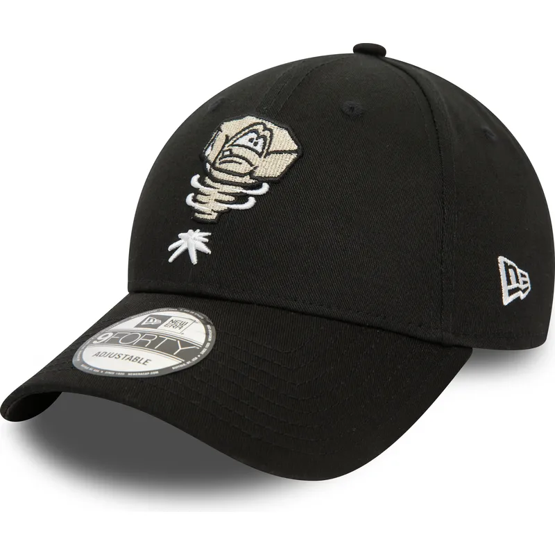 cepur-izliekta-melns-regulejams-9forty-minor-league-no-lansing-lugnuts-milb-no-new-era