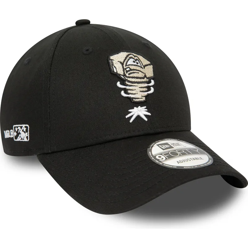 cepur-izliekta-melns-regulejams-9forty-minor-league-no-lansing-lugnuts-milb-no-new-era