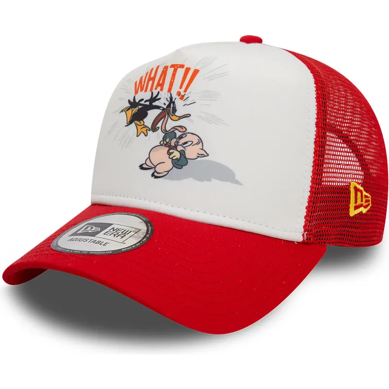 cepur-izliekta-truckeris-sarkans-snapback-a-frame-character-no-pato-lucas-y-porky-pig-looney-tunes-no-new-era