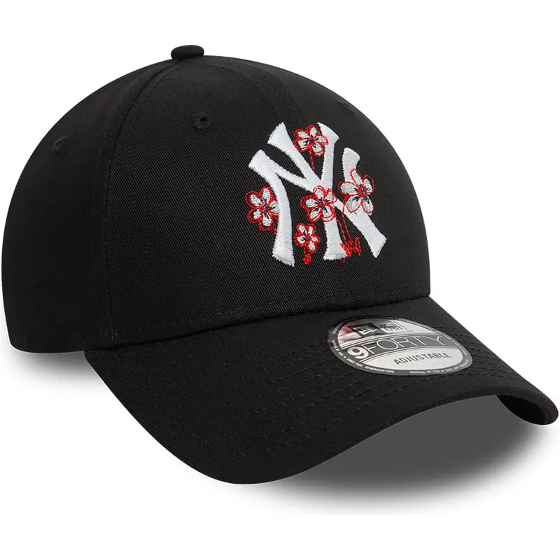 cepur-izliekta-melns-regulejams-9forty-flower-icon-no-new-york-yankees-mlb-no-new-era