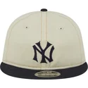 new-era-new-york-yankees-mlb-9fifty-retro-crown-denim-verstellbare-beige-und-marineblaue-flat-cap
