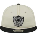 beige-und-schwarze-verstellbare-9fifty-retro-crown-denim-kappe-der-oakland-raiders-nfl-von-new-era