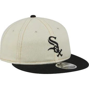 Gorra plana beige y negra 9FIFTY Retro Crown Denim de Chicago White Sox MLB de New Era