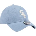 verstellbare-blaue-kappe-9twenty-washed-denim-der-chicago-white-sox-mlb-von-new-era