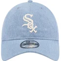 verstellbare-blaue-kappe-9twenty-washed-denim-der-chicago-white-sox-mlb-von-new-era