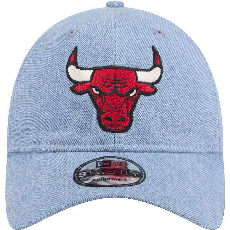 cepur-izliekta-zils-regulejama-lente-9twenty-washed-denim-no-chicago-bulls-nba-no-new-era