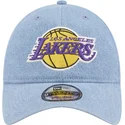 cepur-izliekta-zils-regulejams-9twenty-washed-denim-no-los-angeles-lakers-nba-no-new-era