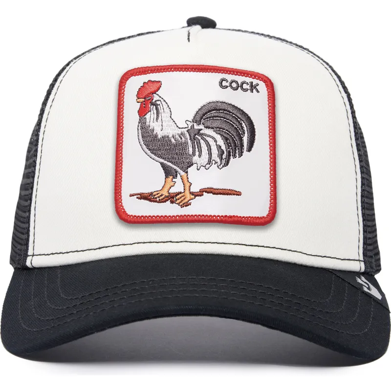schwarz-weisse-trucker-kappe-gallo-the-cock-the-farm-von-goorin-bros