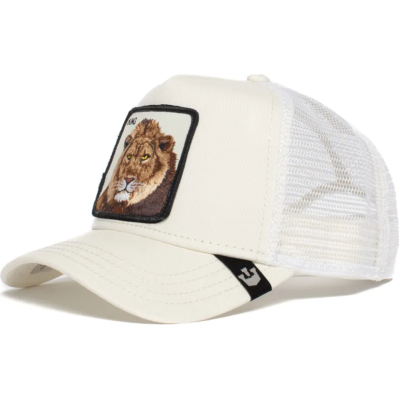 cepur-izliekta-truckeris-balts-snapback-the-king-lion-the-farm-no-goorin-bros