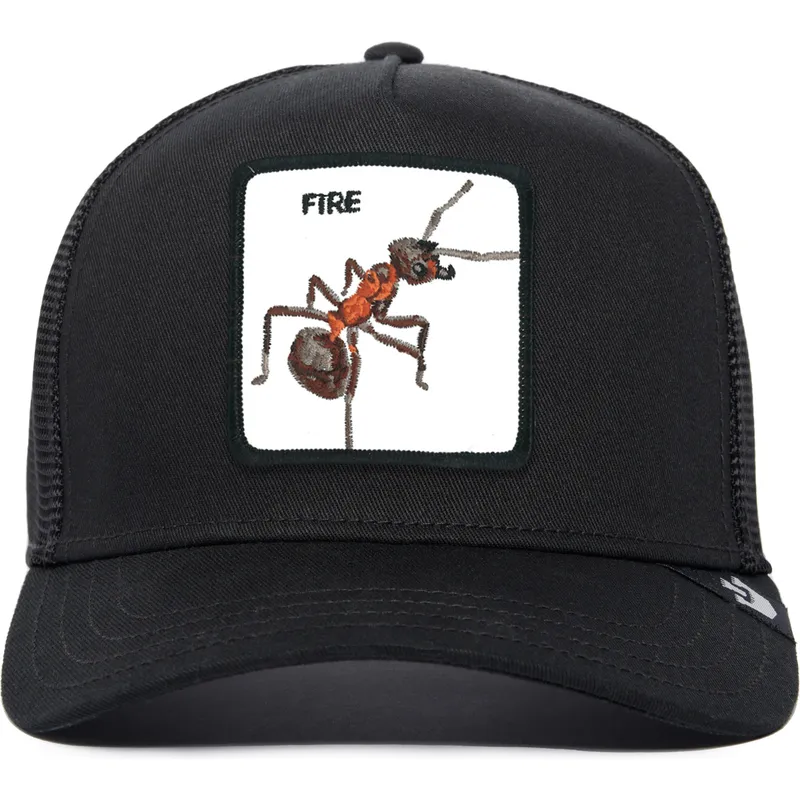 gorra-trucker-negra-hormiga-fire-the-farm-premium-de-goorin-bros