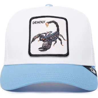 Gorra trucker blanca y azul escorpión Deadly The Farm Premium de Goorin Bros.