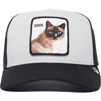 Gorra trucker blanca y negra gato Cool Cat The Farm Premium de Goorin Bros.