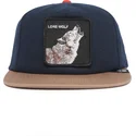 cepur-plakana-tumsi-zils-snapback-lone-wolf-one-pack-the-farm-flats-the-farm-no-goorin-bros