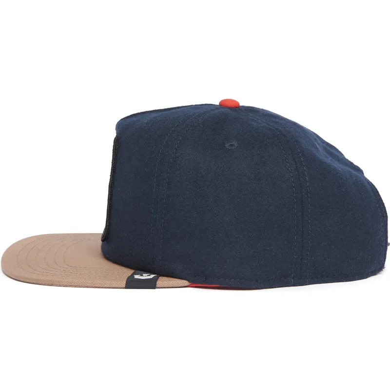 granatowo-brazowa-plaska-czapka-snapback-wilk-lone-wolf-one-pack-the-farm-flats-od-goorin-bros