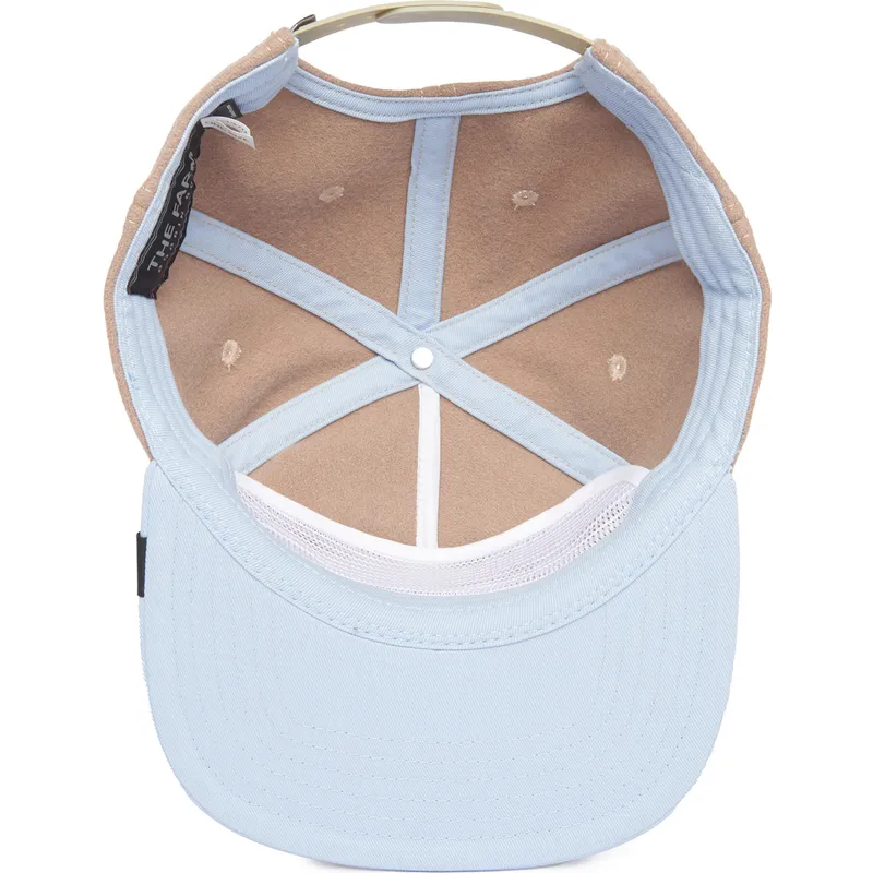 plaska-czapka-brazowo-niebieska-snapback-kogut-cock-free-range-the-farm-flats-goorin-bros