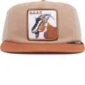 goorin-bros-alpine-base-the-farm-flats-braune-snapback-kappe-mit-flachem-schirm-und-ziege-goat
