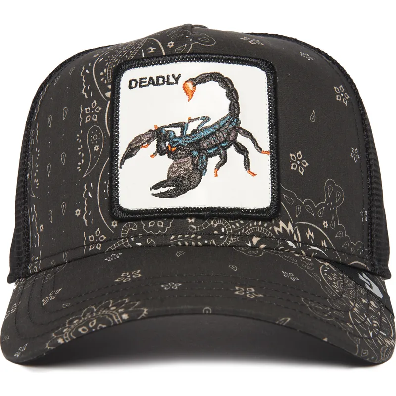 trucker-cap-schwarz-skorpion-deadly-diamonds-and-pearls-the-farm-paisley-von-goorin-bros