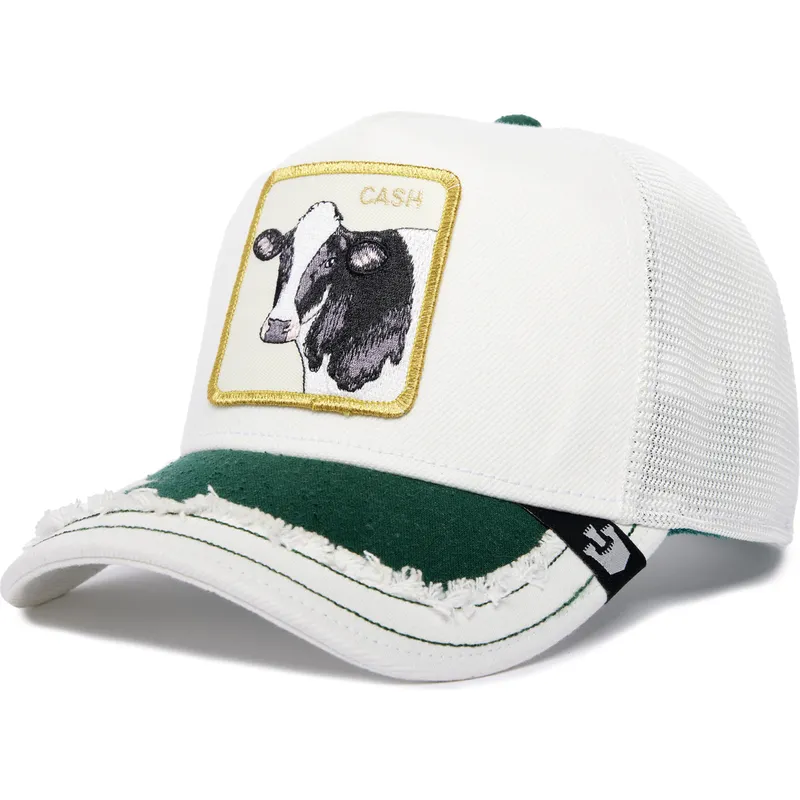 cepur-izliekta-truckeris-balts-snapback-cash-silky-cow-the-farm-silky-roots-the-farm-no-goorin-bros