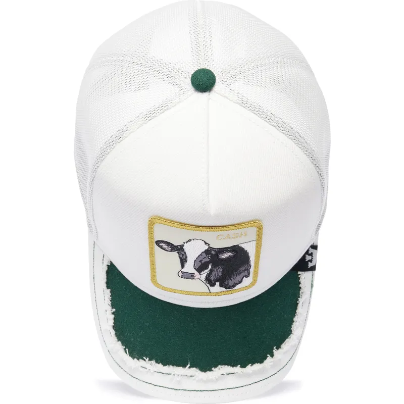cepur-izliekta-truckeris-balts-snapback-cash-silky-cow-the-farm-silky-roots-the-farm-no-goorin-bros