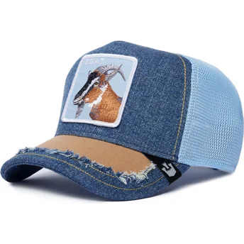Casquette trucker bleue chèvre G.O.A.T. Silky Goat The Farm Silky Roots Goorin Bros.