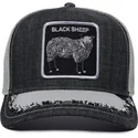 gorra-trucker-negra-y-gris-oveja-silky-sheep-the-farm-silky-roots-de-goorin-bros