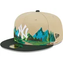 new-era-59fifty-team-landscape-new-york-yankees-mlb-flat-brim-cap-in-braun-und-grun