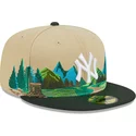 new-era-flat-brim-5950-team-landscape-new-york-yankees-mlb-brown-and-green-fitted-cap