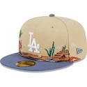los-angeles-dodgers-mlb-new-era-59fifty-team-landscape-braune-und-blaue-flache-kappe