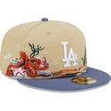 los-angeles-dodgers-mlb-new-era-59fifty-team-landscape-braune-und-blaue-flache-kappe