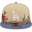 los-angeles-dodgers-mlb-new-era-59fifty-team-landscape-braune-und-blaue-flache-kappe