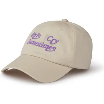Beige verstellbare Curved Cap Girls Cry Sometimes von Pica Pica