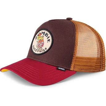 Gorra trucker marrón y roja Zombie Cocktails HFT Food de Djinns