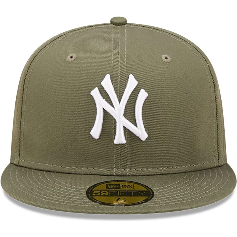 casquette-plate-verte-ajustee-59fifty-league-essential-new-york-yankees-mlb-new-era