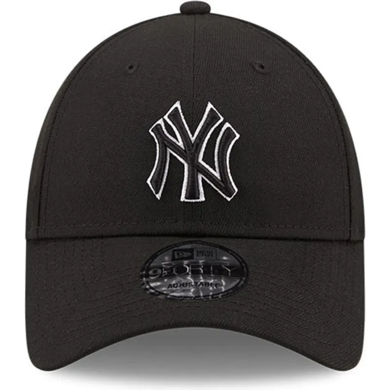 schwarze-verstellbare-curved-cap-mit-schwarzem-logo-9forty-pop-outline-der-new-york-yankees-mlb-von-new-era