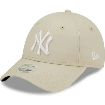 Cap izliekta beige adjustable strap 9FORTY League Essential no New York Yankees MLB no New Era
