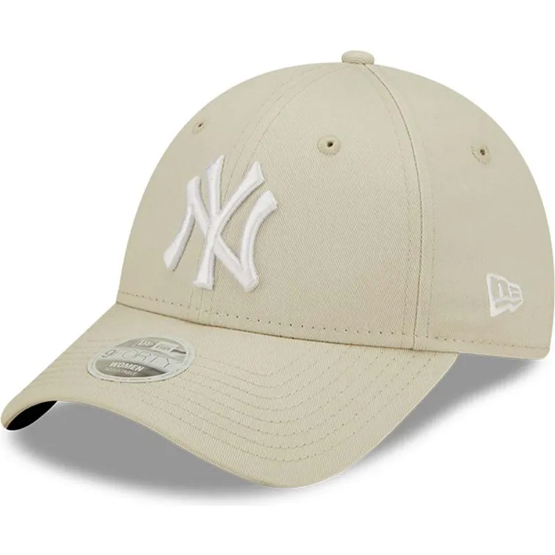 bezowa-regulowana-czapka-z-zakrzywionym-daszkiem-dla-kobiet-9forty-league-essential-new-york-yankees-mlb-new-era