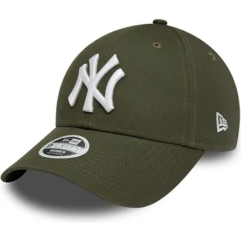 Grüne verstellbare Curved Cap für Damen 9FORTY League Essential der New York Yankees MLB von New Era