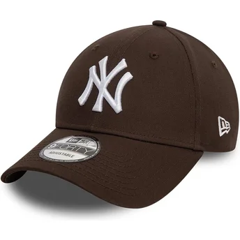 Dunkelbraune verstellbare Curved Cap 9FORTY League Essential der New York Yankees MLB von New Era